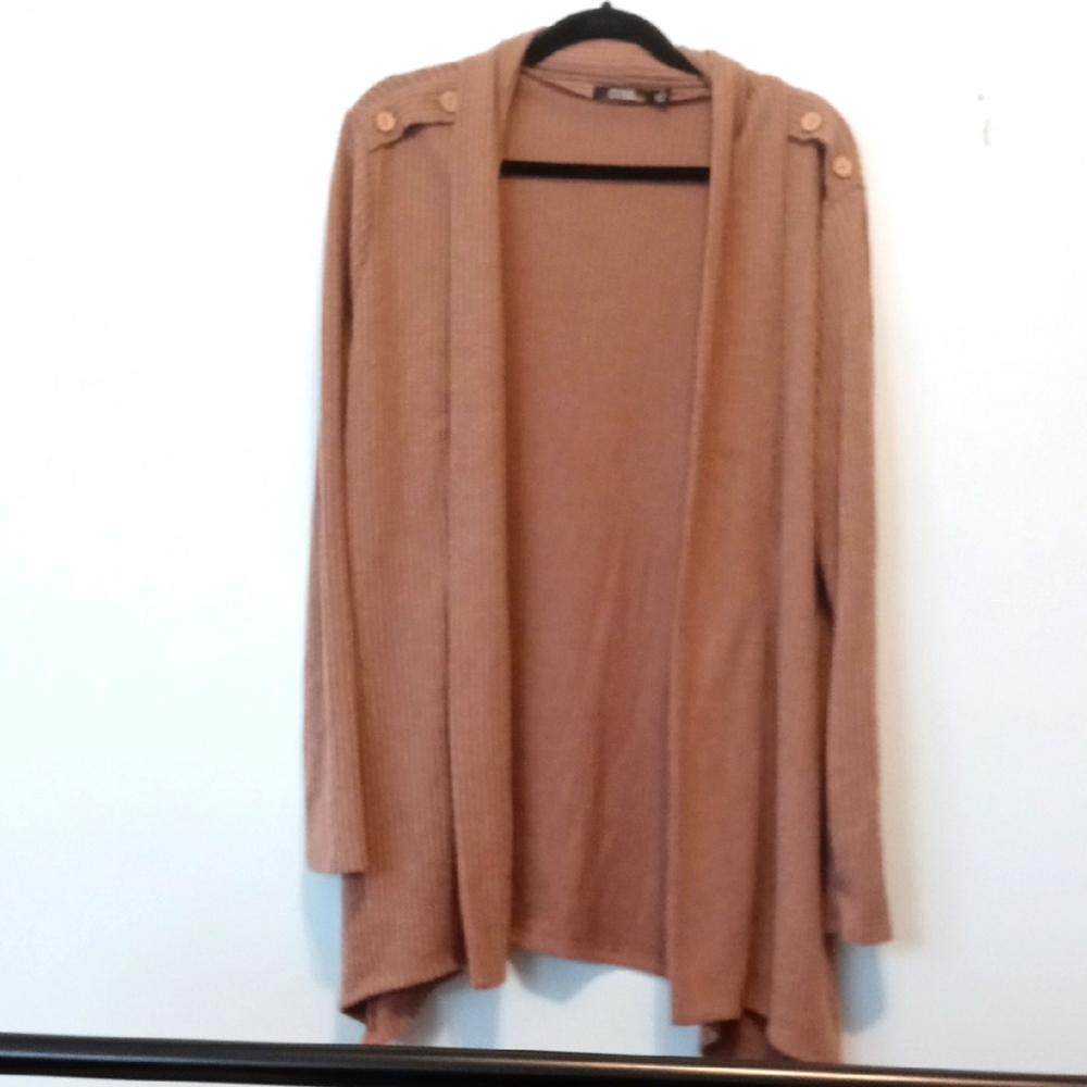 Women's Tan Open Cardigan Sweater